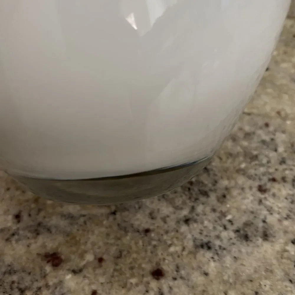IKEA White Salong Vase Hand Blown Glass Swedish Modern